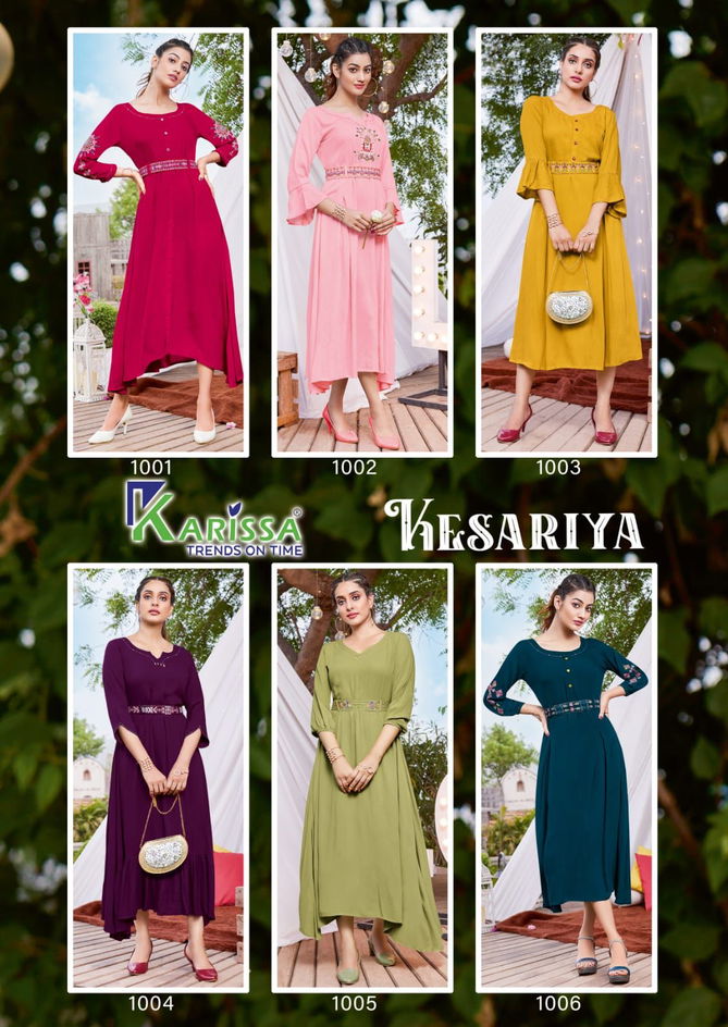 Karissa Kesariya  Stylish Fancy Wear Wholesale Kurti Collection